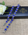 Helena Rose Ladies Blue Cats Eye Heart Shaped Magnetic Therapy Bracelet for Women - Valentine Jewellery for Females - with Gift Box