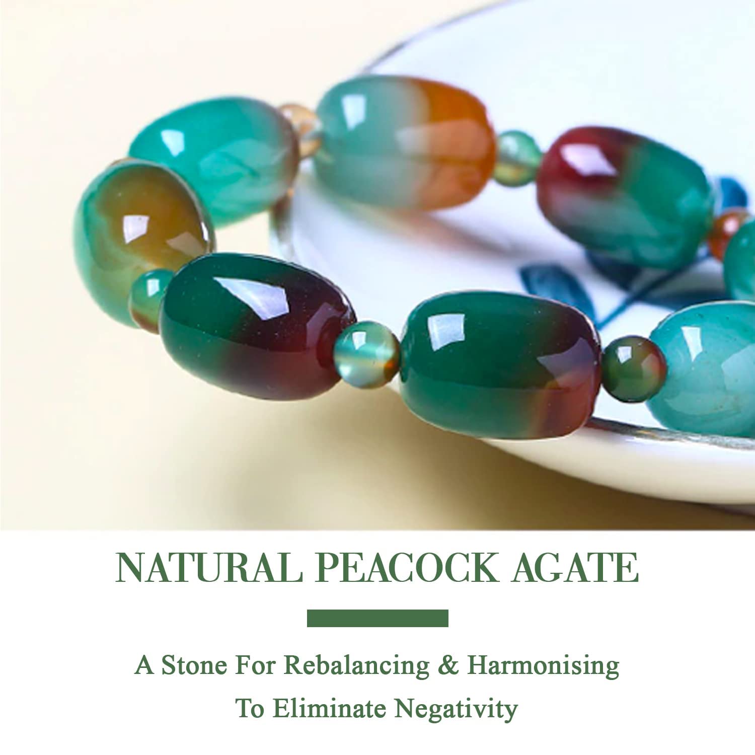 Beautiful hand-made sterling silver store and green agate gemstone bracelet